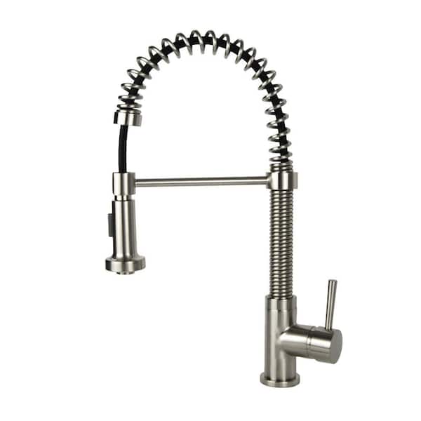 Unbranded Single-Handle Pull-Down Sprayer Kitchen Faucet in Brushed Nickel