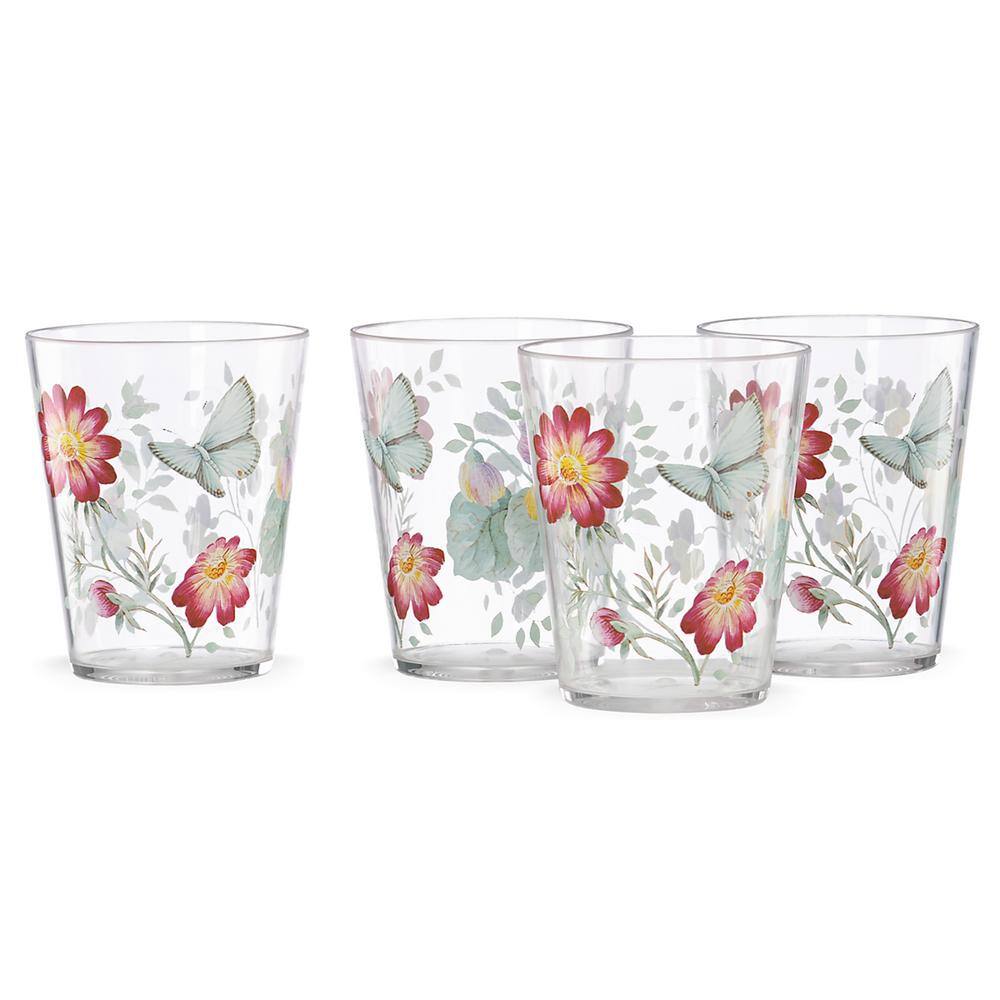 Lenox Butterfly Meadow Melamine 16 oz. Acrylic Double Old Fashioned Whiskey Glass (Set of 4
