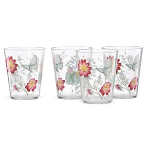 Butterfly Meadow Melamine 16 oz. Acrylic Double Old Fashioned Whiskey Glass (Set of 4)