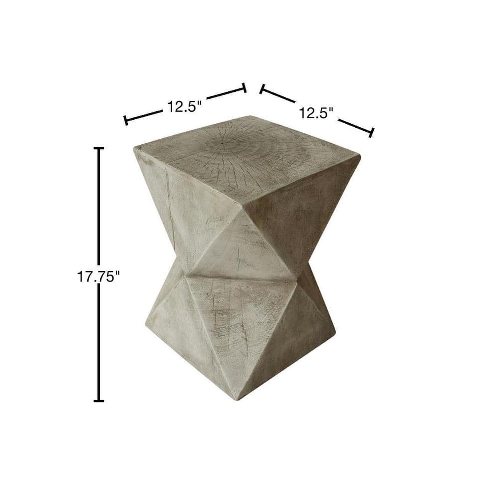 Manuel Light Gray Lightweight Concrete Hourglass Accent Table