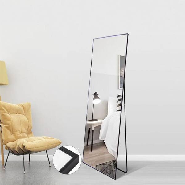 Nestfair 16 in. W x 59 in. H Full Length Floor Mirror with Black ...