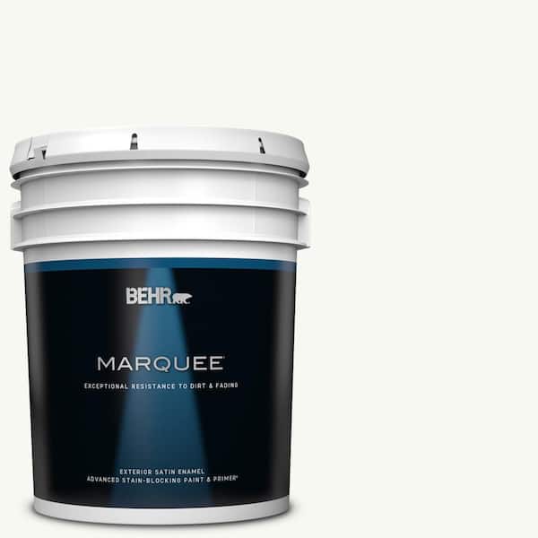 BEHR MARQUEE 5 gal. #PPU18-06 Ultra Pure White Satin Enamel Exterior Paint & Primer