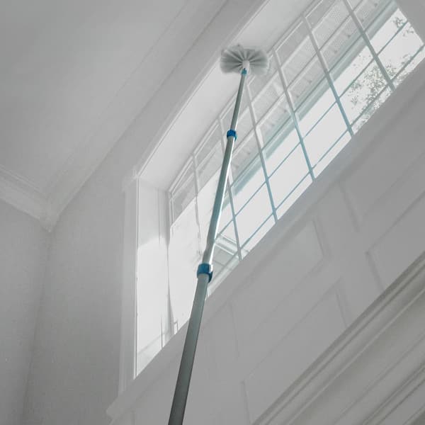 12 ft. Aluminum Telescoping Pole with Connect and Clean Locking Cone and Quick-Flip Clamps