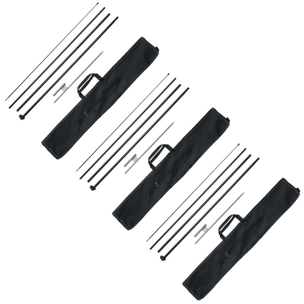 Feather Flag Pole Kit, 3-Pack Swooper Flag Poles 16.3 ft. for Outdoor Business Advertising, with Ground Stakes, Flagpole price history on PriceWatchPro