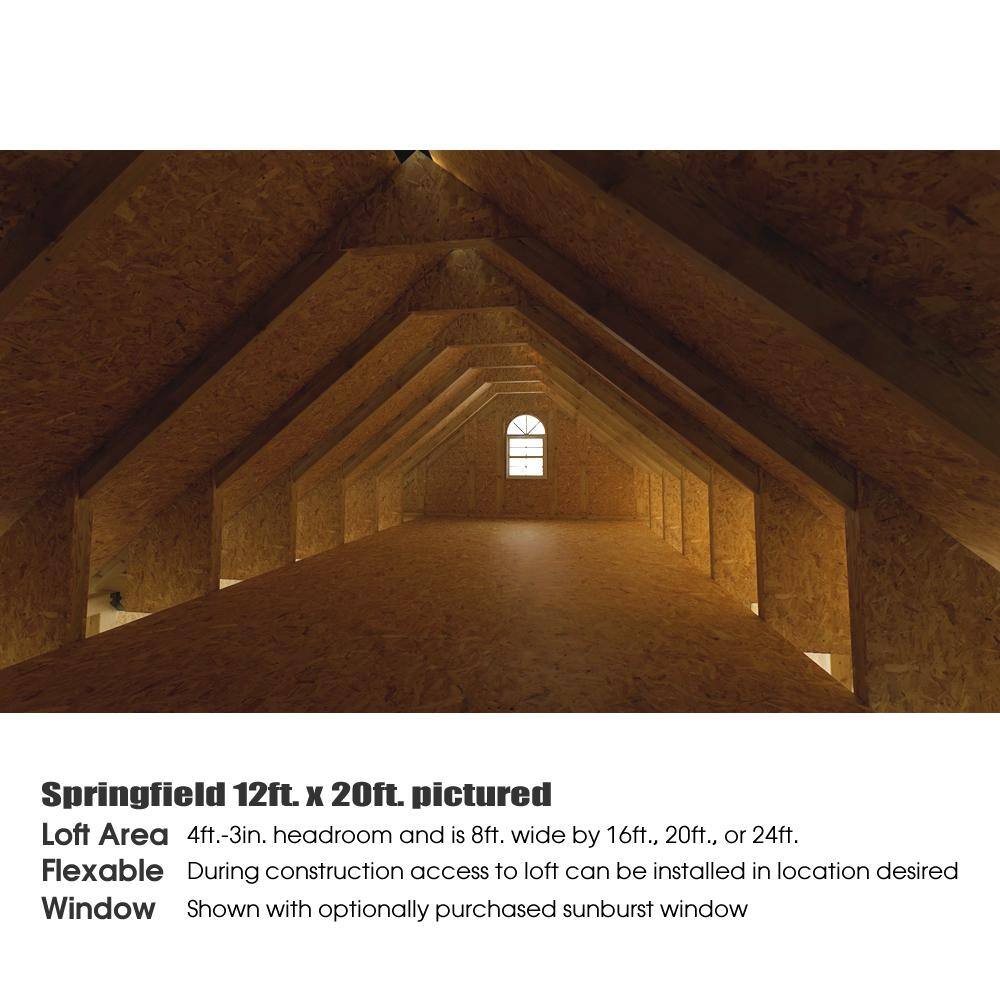 Gray 12' x 20' Wood Shed Kit with Windows