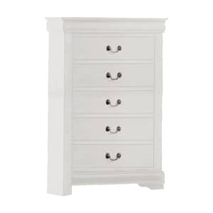Louis Philippe White Chest with Wood Frame 47 in. x 15 in. x 31 in.