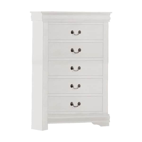 Acme Furniture Louis Philippe White Chest with Wood Frame 47 in. x 15 in. x 31 in.