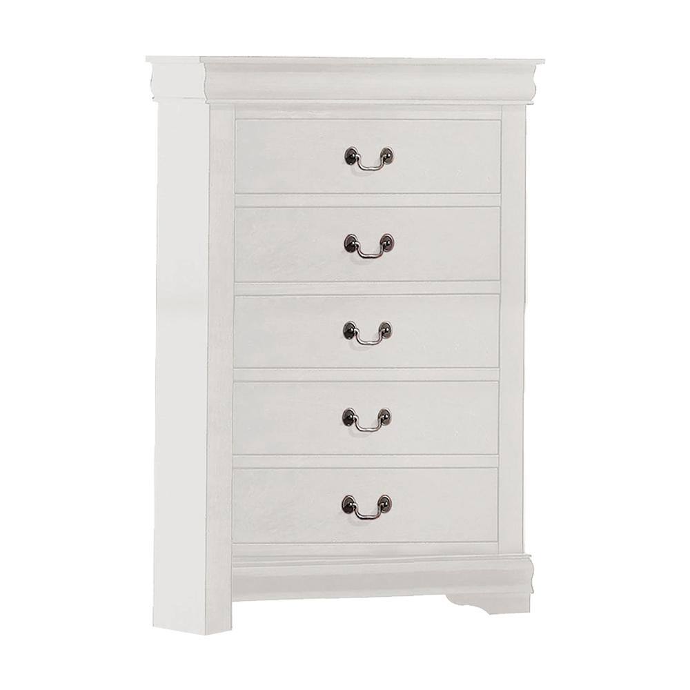 Acme Furniture Louis Philippe White Chest with Wood Frame 47 in. x 15 ...