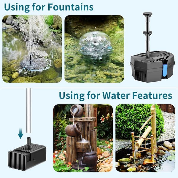 fish pond filter accessories 1200GPH Kit for Clear Pond Filtration Systems Watt Solar Pond Filter 6 x 6 Goldfish Pond