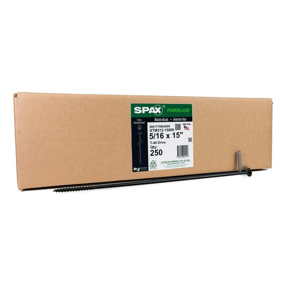 5/16 in. x15 in. Interior Pancake Head Structural Wood Lag Screws Powerlags TorxT-Star(250 Each) Bulk Pail Bit Included price history on PriceWatchPro