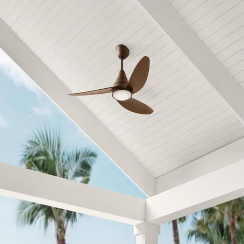 Brigo 48 in. Indoor/Outdoor Flat Bronze Modern Ceiling Fan witth Color Changing LED and Remote Control Lighting