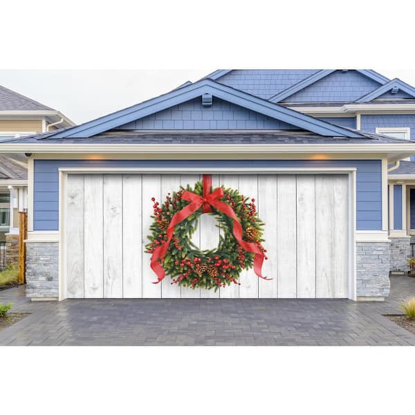 My Door Decor 7 ft. x 16 ft. Christmas Wreath-Christmas Garage ...