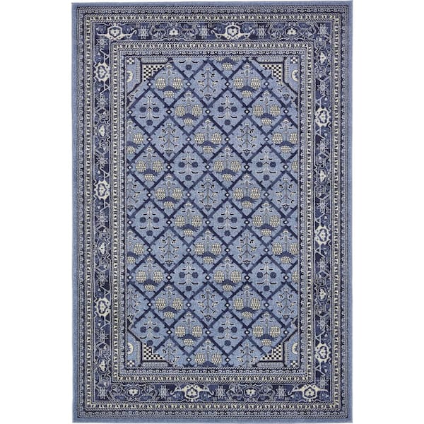 Unique Loom La Jolla Trellis Blue 6' 0 x 9' 0 Area Rug
