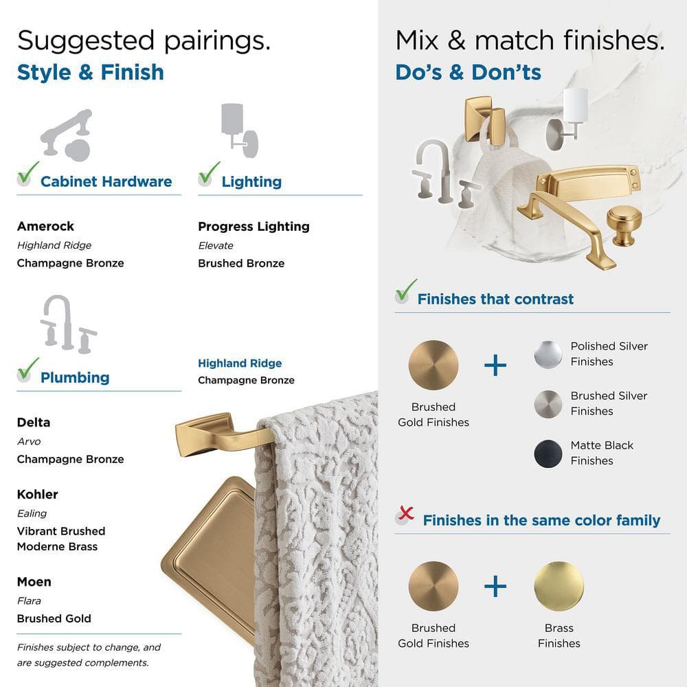 Highland Ridge 24 inch Champagne Bronze Towel Bar
