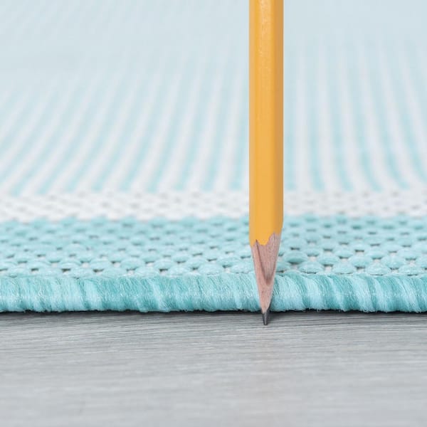 Eco Coastal Aqua 2 ft. x 8 ft. Indoor/Outdoor Runner Rug
