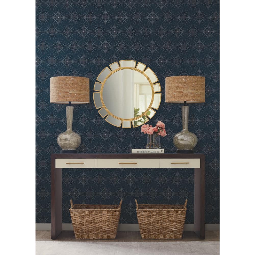 Blue and Silver Starlight Non-Pasted Washable Wallpaper