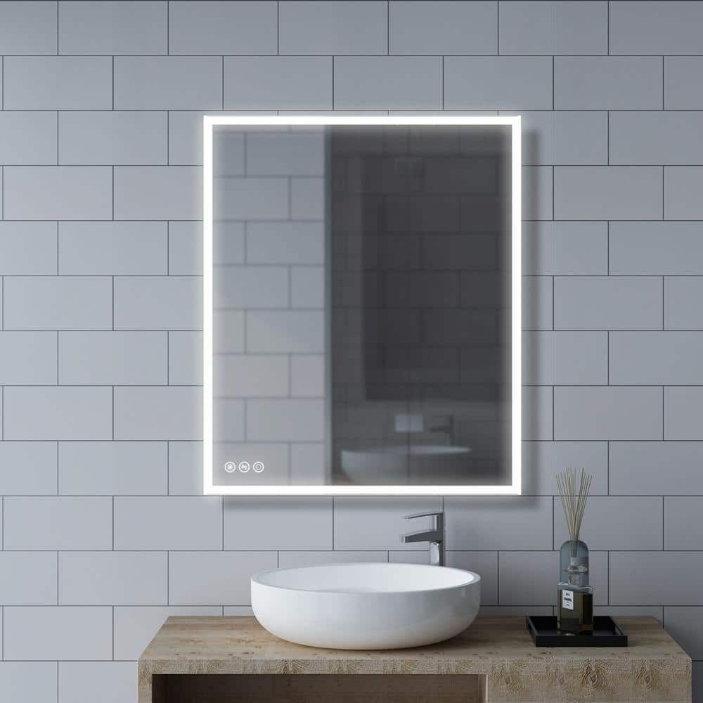 Boyel Living 30 in. W x 36 in. H Frameless Rectangular LED Light Bathroom  Vanity Mirror KF-MC04-3036SF1 The Home Depot
