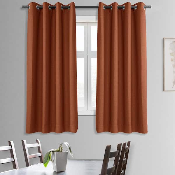 Exclusive Fabrics & Furnishings Persimmon Grommet Room Darkening Curtain - 50 in. W x 63 in. L (1 Panel)