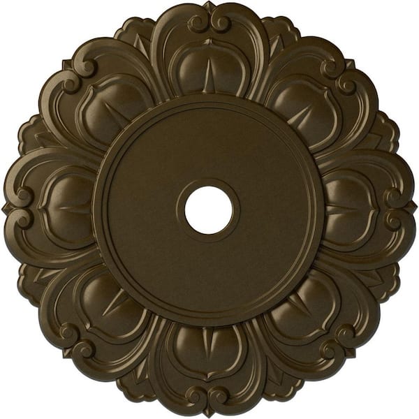 Ekena Millwork 1-1/8" x 32-1/4" x 32-1/4" Polyurethane Angel Ceiling Brass