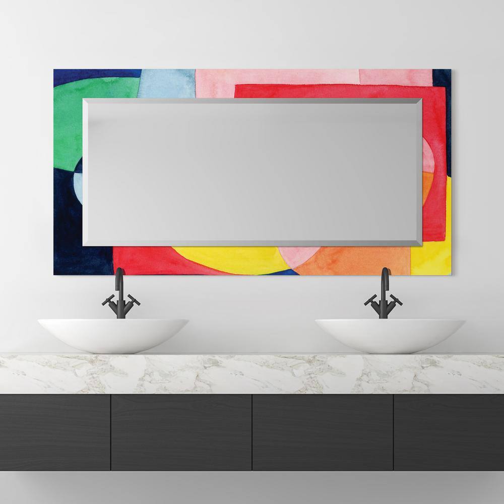 Colorful Rectangular Frameless Decorative Wall Mirror