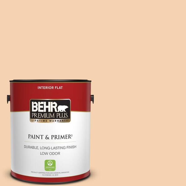 Behr Premium Plus 1 Gal Ppl 42 Warm Apricot Flat Low Odor Interior Paint Primer 105001 The Home Depot - Warm Apricot Paint Color