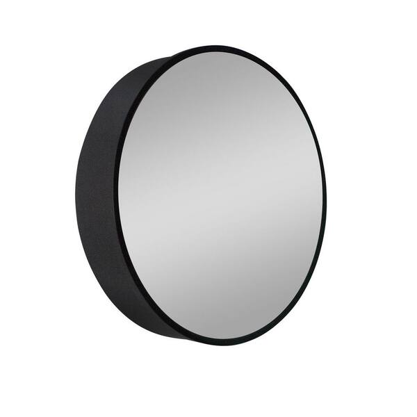 Cesicia 30 in. W x 30 in. H Round Black Surface Mount Bathroom Medicine Cabinet with Mirror