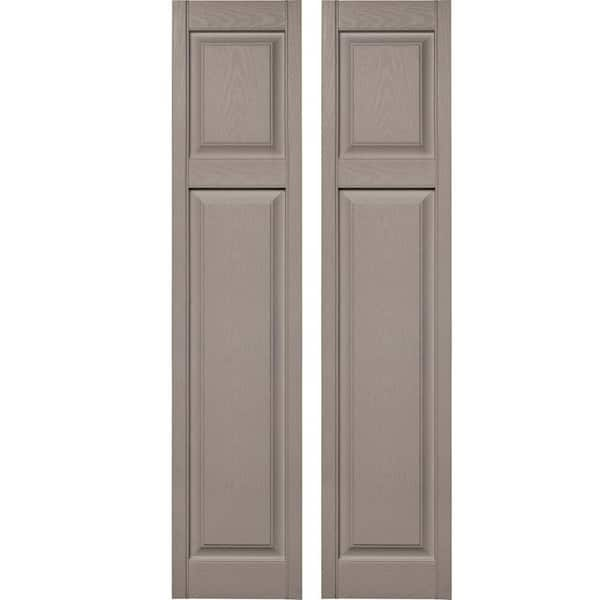 Builders Edge 15 in. x 67 in. Cottage Style Raised Panel Vinyl Exterior Shutters Pair #008 Clay