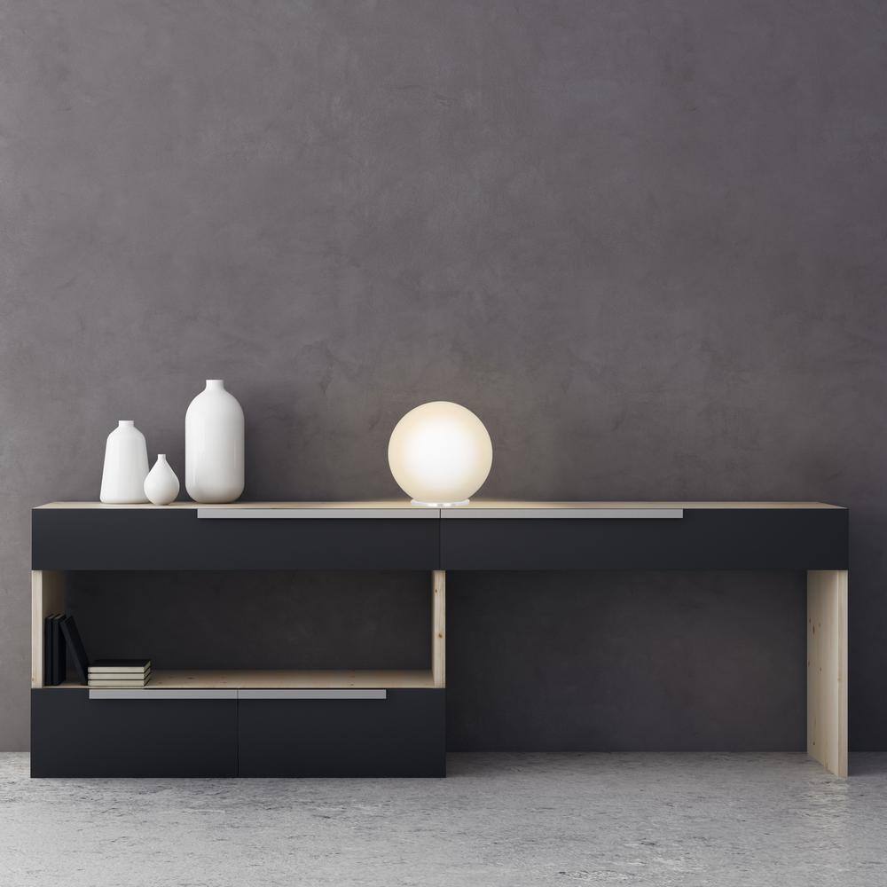 Rondo 8'' White Opal Glass Globe Table Lamp