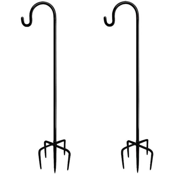 FAWEY TRED INC 92 in. Alloy Steel Outdoor Shepherd Hook with 5 Prong Base (2 Packs)