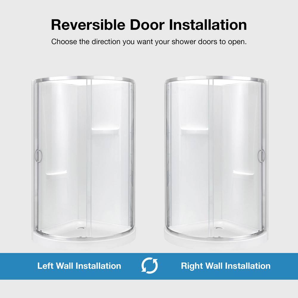 Breeze 38 in. Clear Glass Corner Shower Kit with Nickel Finish