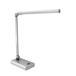 26 in. Silver Adjustable Contemporary LED Desk Lamp