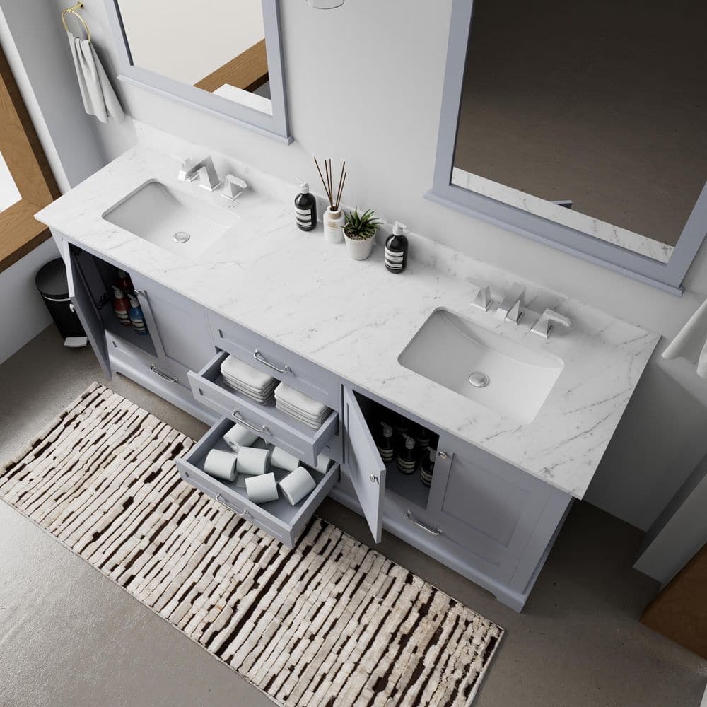 Dukes 80" Dark Gray Rubber and Birch Double Vanity