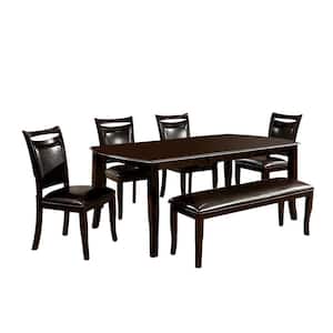 Woodside 6-Piece Brown Cherry Table Set