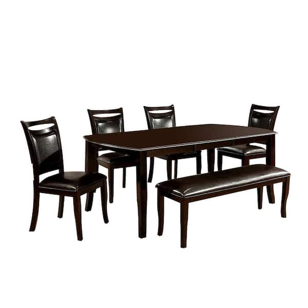 William's Home Furnishing Woodside 6-Piece Brown Cherry Table Set