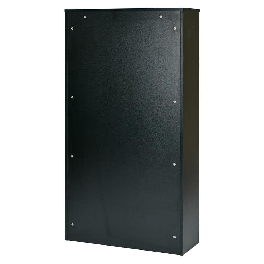 Adjustable Black Wood 60" Multipurpose Bookcase
