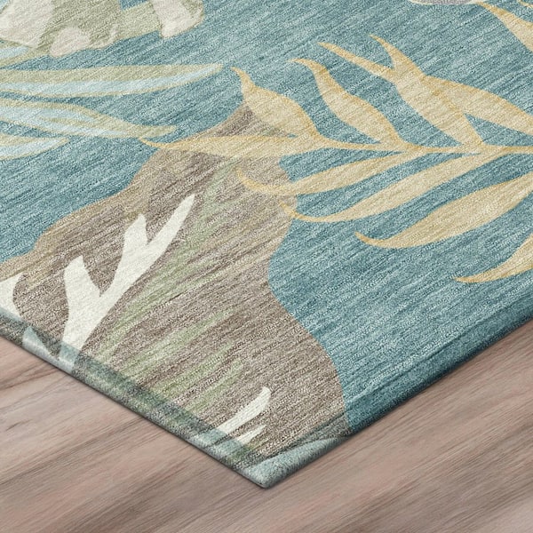 Chantille Machine Washable Indoor/Outdoor Abstract ACN3090 Teal 3 ft. x 5 ft. Area Rug