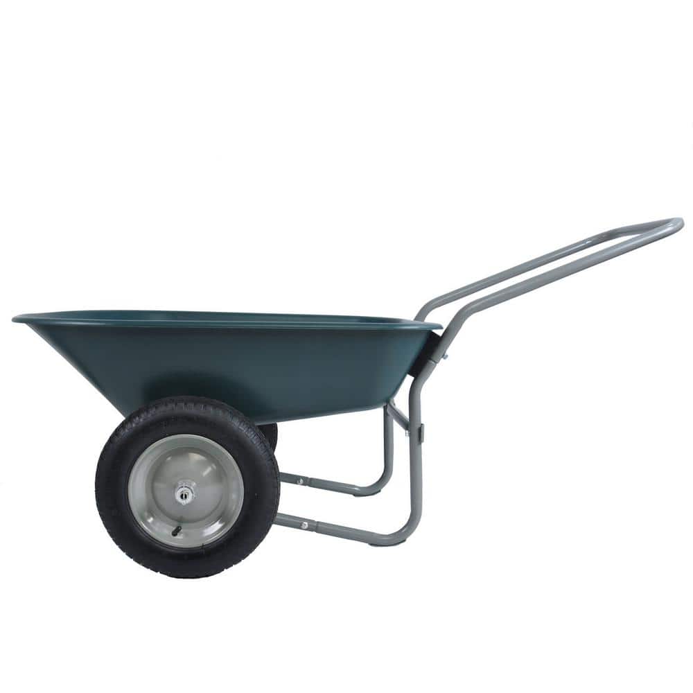 Tunearary 5 cu. ft. 2 Wheeled Trolley Wheelbarrow Garden Cart W227HZP787