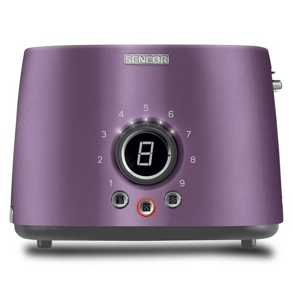 Sencor 2-Slice Purple Long Slot Toaster with Rack