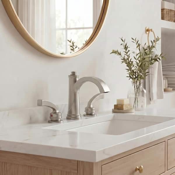 WIZ 8 in. Widespread 2-Handle Bathroom Sink Faucet in Brushed