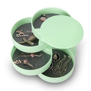 5-Layer Green Jewelry Tray Case with Lid