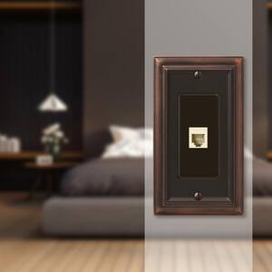Continental 1 Gang Phone Metal Wall Plate - Aged Bronze