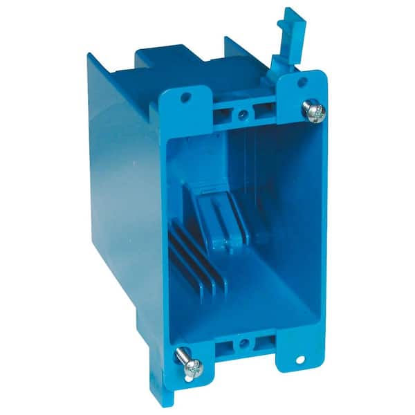 Blue 2-Gang PVC Non Metallic Switch Outlet Box W/ Double Plastic Interior Box
