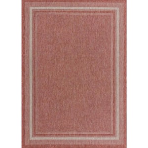 Outdoor Soft Border Rust Red 8' 0 x 11' 4 Area Rug
