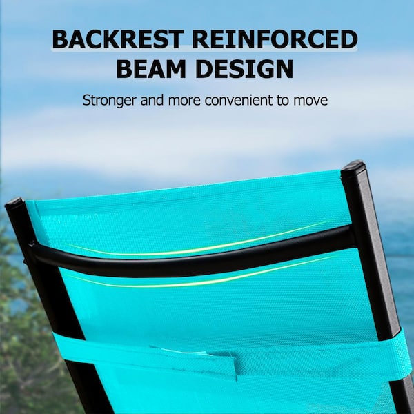 Aluminum Patio Chaise Lounge Set Metal Outdoor Beach Pool Sunbathing Lawn Lounger Recliner Chair