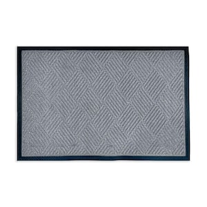 Indoor Outdoor Doormat Grey 36 in. x 60 in. Chevron Floor Mat