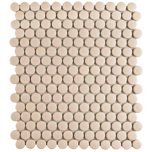 Merola Tile Metro Penny Matte Biscuit 9-3/4 in. x 11-1/2 in. x 6 mm Porcelain Mosaic Tile (8 sq. ft. / case)