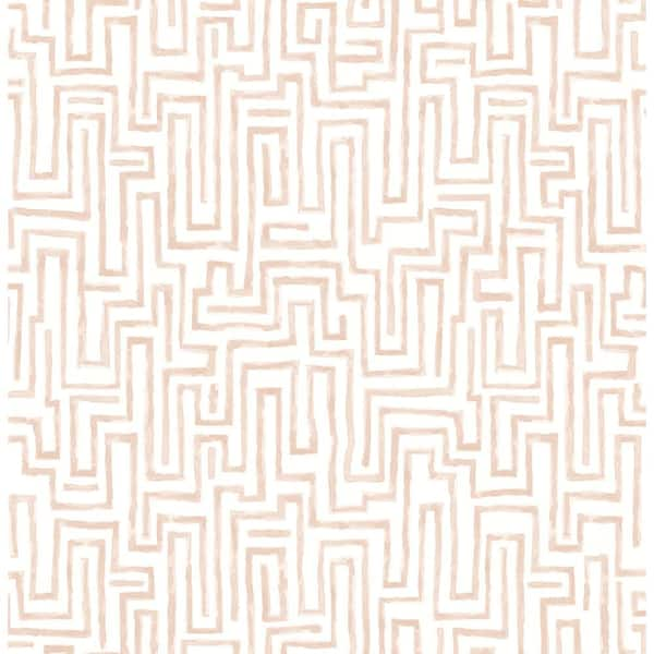 A-Street Prints Ramble Blush Pink Geometric Matte Paper Non-Pasted