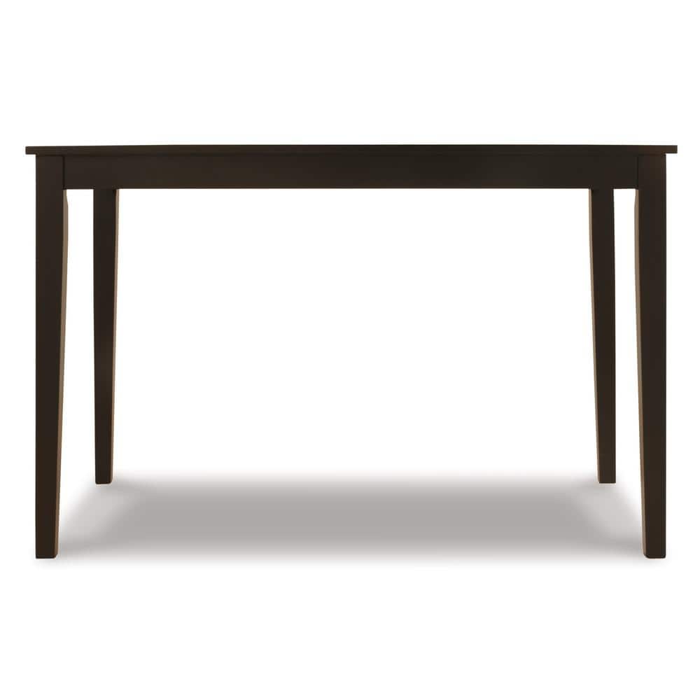 Dark Brown Rectangular Wood Dining Table for Four