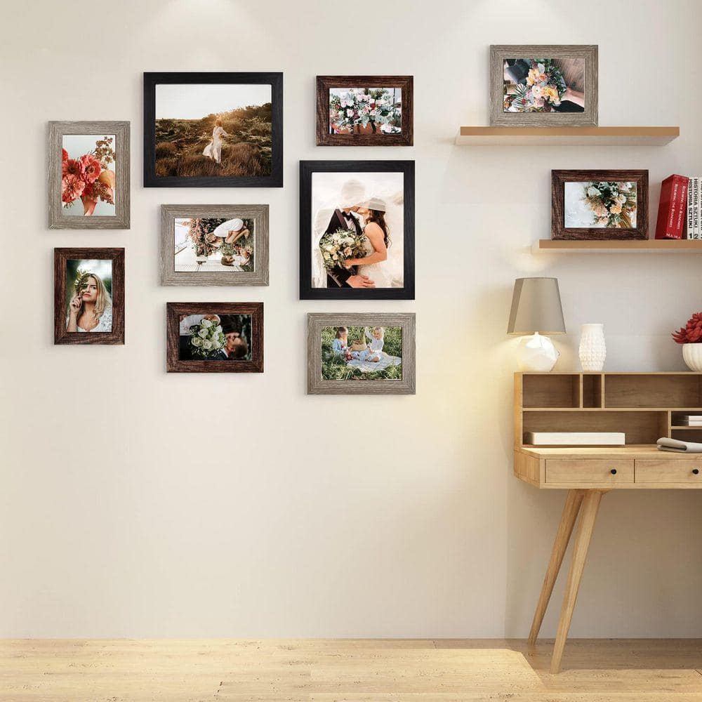 クラウン(クマ) フォトフレームセット!!!ブラウン10個＋ライトブラウン10個 10-Pack Picture Frame Set in 3 Colors 8 x 10 5 x 7 4 x 6 Frames