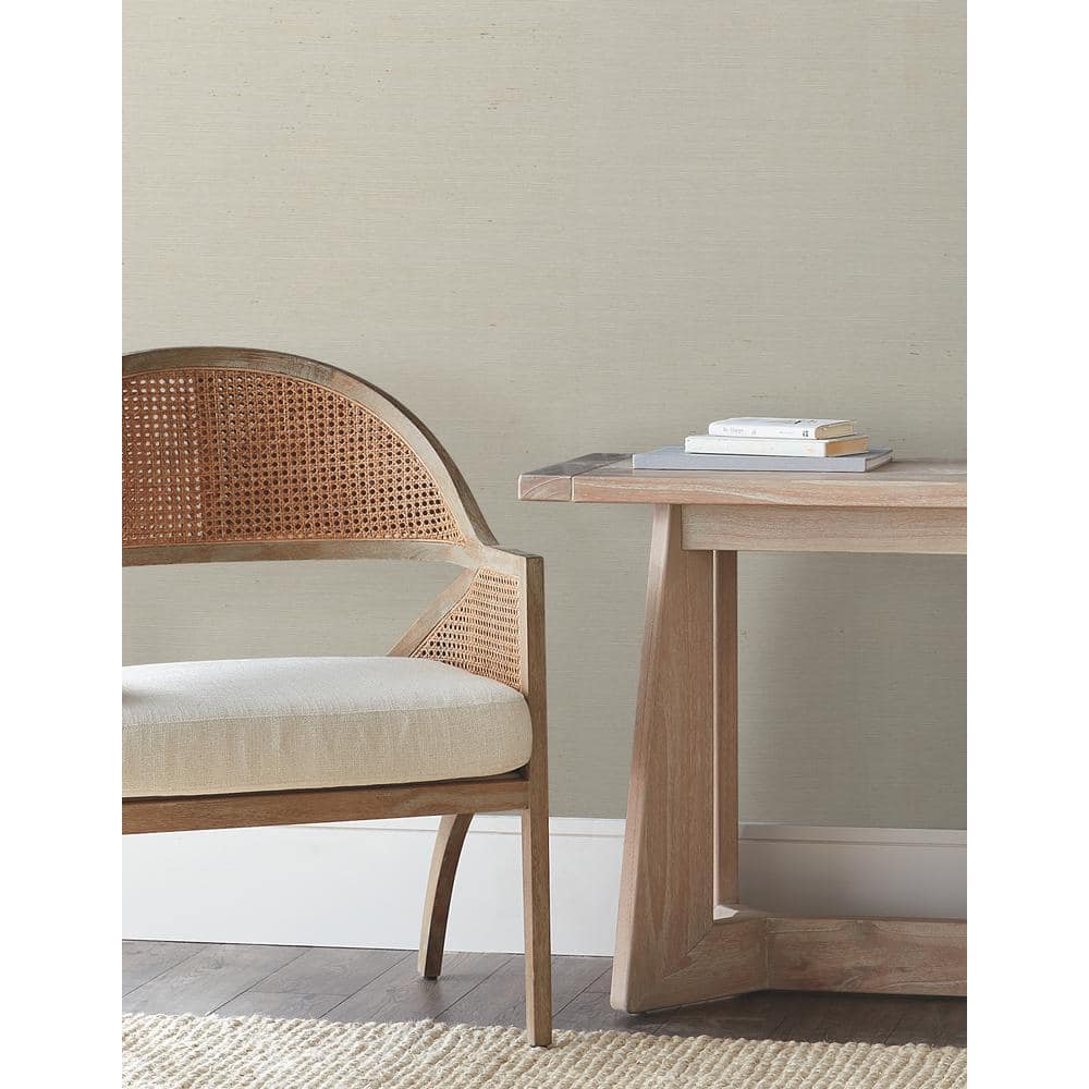 White Self-Adhesive Grasscloth Peel and Stick Wallpaper